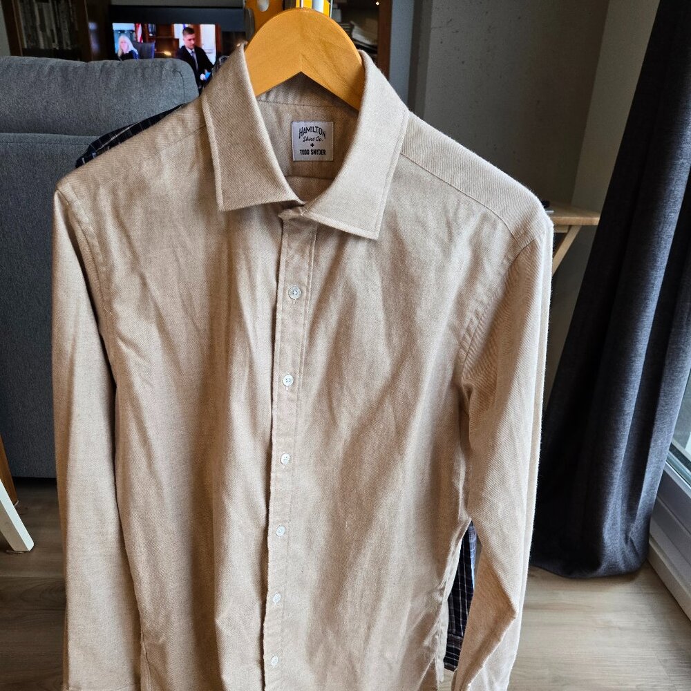 TODD SNYDER X HAMILTON mens dress shirt size 15.5 / 39 Made in USA